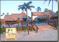 captain morgan's retreat, san pedro, ambergris caye, belize, beach entrance