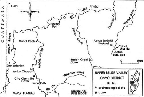 map of caves of belize