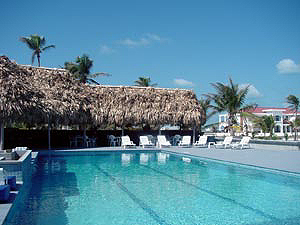 Photo of the mosaic pool and bar