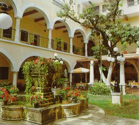 Hotel Caribe is lovely colonial style hotel situated in the heart of the historic city of Merida in the Yucatan region of Mexico with rooftop pool overlooking the cathedral