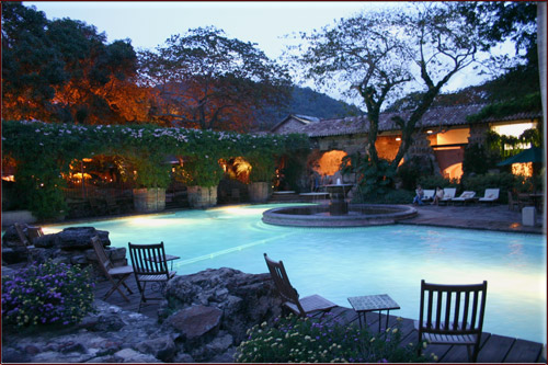 swimming pool at Casa Santo Domingo Hotel, Antigua, Guatemala