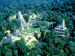 The Tikal National Park, Peten, Guatemala. Photographs of the Temples